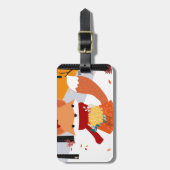 幸せな時間のかわいいベビーの孤のオオカミの女の子 ラゲッジタグ (正面縦)