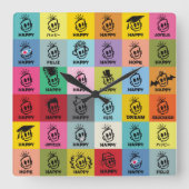 幸せな時間 スクエア壁時計 (正面)