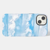 幸せな晴れた雲の背景 iPhoneケース (裏面横)