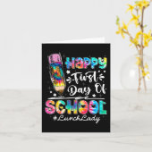 幸せな最初の日チームランチレディーに戻る カード (黄色い花)