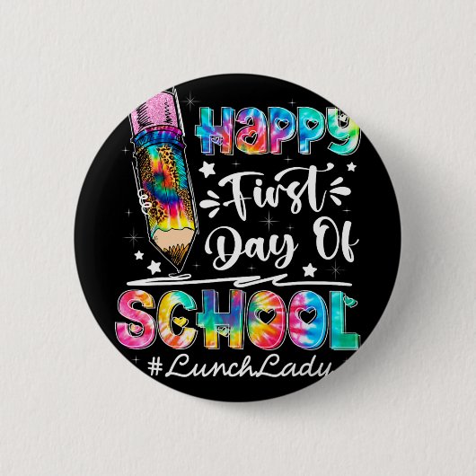 幸せな最初の日チームランチレディーに戻る 缶バッジ (正面)