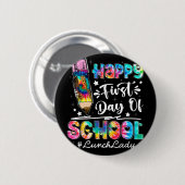 幸せな最初の日チームランチレディーに戻る 缶バッジ (正面&裏面)