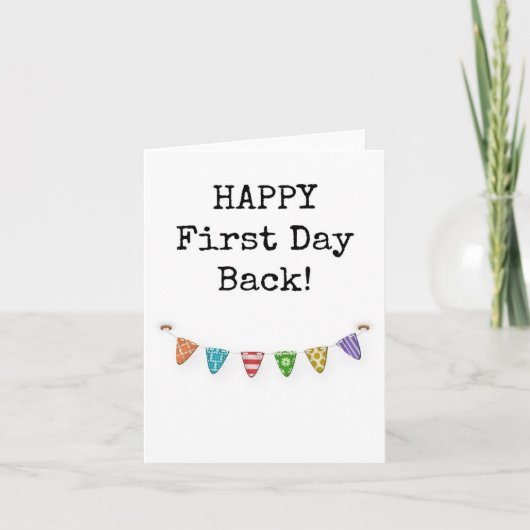 幸せな最初の日戻る、ウェルカムバックカード カード (正面)