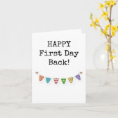 幸せな最初の日戻る、ウェルカムバックカード カード (黄色い花)