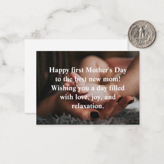 幸せな最初の母の日の休日の写真モダン ノートカード (正面/裏面インサイチュ)