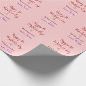 幸せな最初の母親の日を追加の名前文字mommyハート ラッピングペーパー (角)