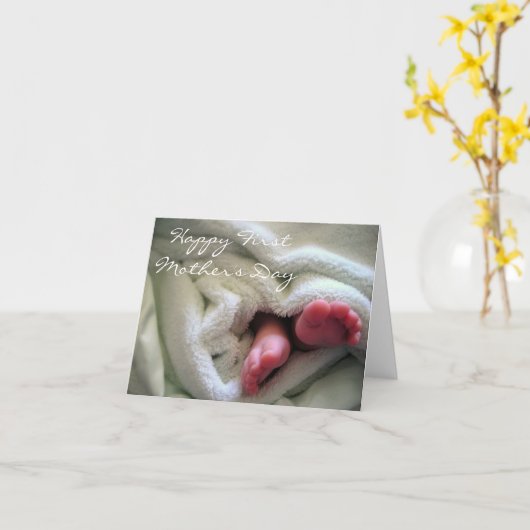 幸せな最初母の日 カード (黄色い花)