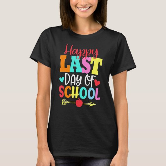 幸せな最後の学校の先生学生 Tシャツ (正面)