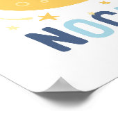 幸せな月と星の保育園アート スペイン語 ポスター (角)