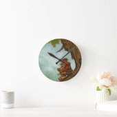 幸せな木の格言のファンタジーの時計 ラウンド壁時計 (ホーム)