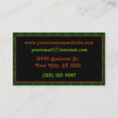 幸せな木の葉の緑の吠え声の庭師 名刺 (裏面)