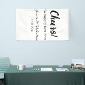 幸せな未来に乾杯　夫婦名　日付を追加 横断幕 (トレードショー)