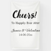 幸せな未来に乾杯　夫婦名　日付を追加 横断幕 (縦)