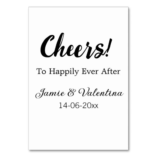 幸せな未来に乾杯（夫婦名） （日付） テーブルナンバー (正面)