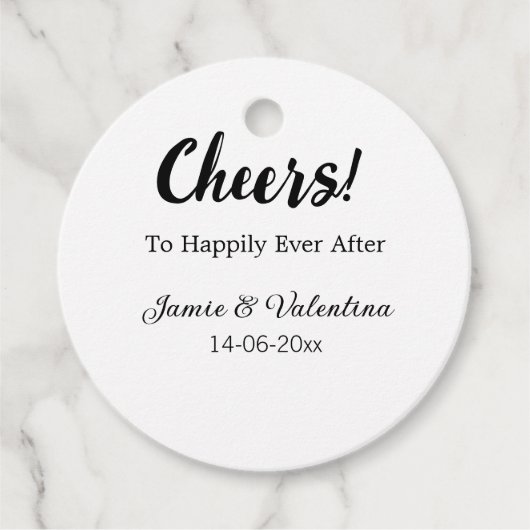 幸せな未来に乾杯（夫婦名） （日付） フェイバータグ (正面)