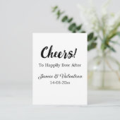 幸せな未来に乾杯（夫婦名） （日付） ポストカード (スタンド正面)