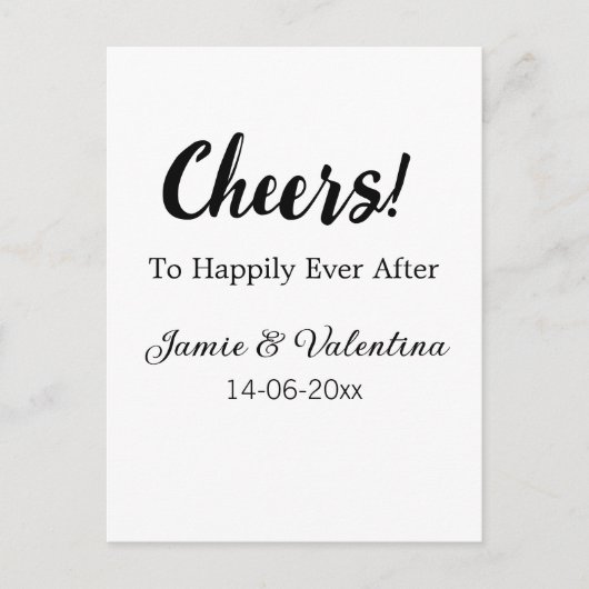 幸せな未来に乾杯（夫婦名） （日付） ポストカード (正面)