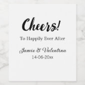 幸せな未来に乾杯　（新婦）名前と（新郎）名前の結婚記念日 ワインラベル (シングルラベル)