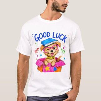 幸せな本の犬Tシャツ Tシャツ