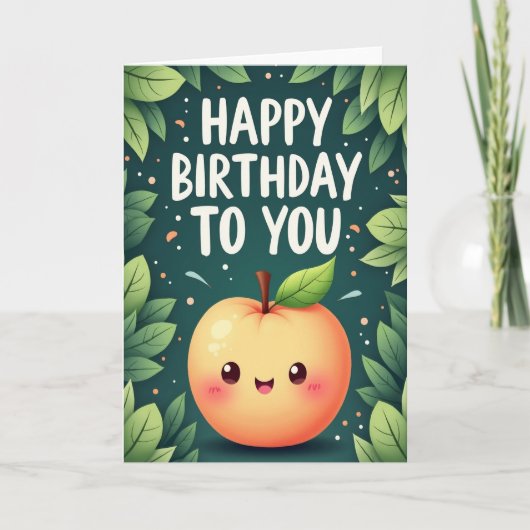 幸せな果物の誕生日カード カード (正面)