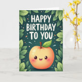 幸せな果物の誕生日カード カード (黄色い花)