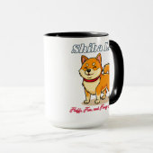 幸せな柴犬ドッグ マグカップ (正面右)