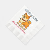 幸せな柴犬ドッグ 縁ありランチョンナプキン (角)