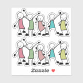 幸せな棒人間友達 シール (シート)
