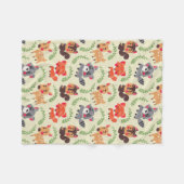 幸せな森林友人 フリースブランケット (正面(横))