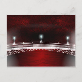 幸せな橋の上の日没 ポストカード