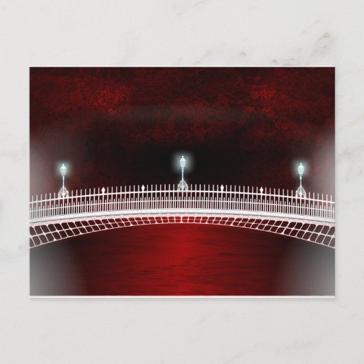 幸せな橋の上の日没 ポストカード (正面)