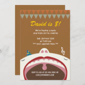 幸せな歌う子供の誕生日のパーティの招待状 招待状 (正面/裏面)