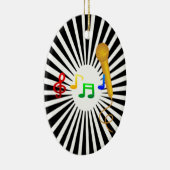 幸せな歌う音楽カラオケの菓子の白黒 セラミックオーナメント (右)