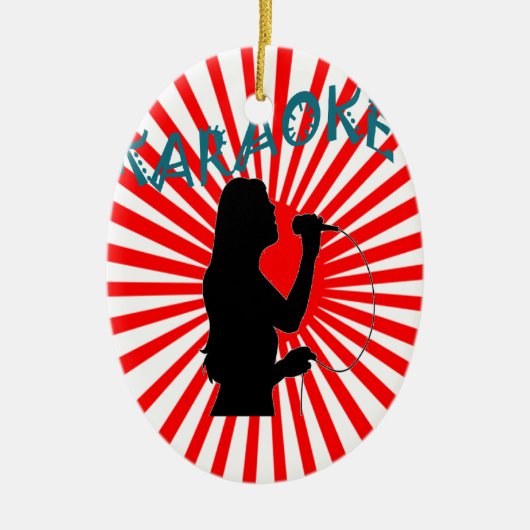 幸せな歌のカラオケ セラミックオーナメント (正面)