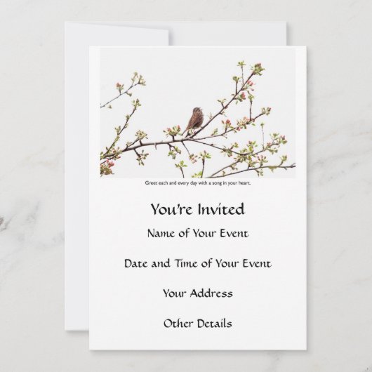 幸せな歌を歌う鳥 招待状 (正面)