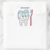 幸せな歯とブラシ ラウンドシール (バッグ)