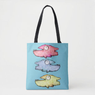 幸せな歯のあるカラフルな魚 トートバッグ