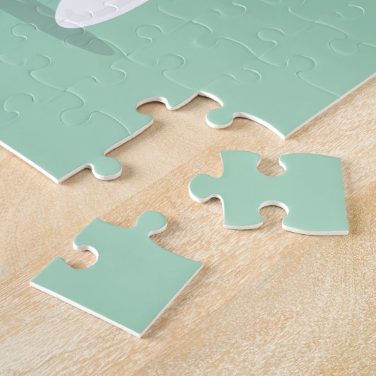 幸せな歯の漫画の歯科医のブラシをかける歯ブラシ ジグソーパズル (側面)