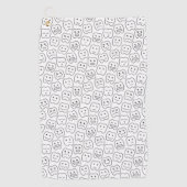 幸せな歯パターン ゴルフタオル (正面)