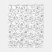 幸せな歯パターン フリースブランケット (正面)