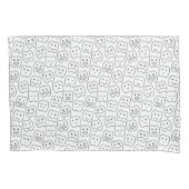 幸せな歯パターン 枕カバー (正面左)