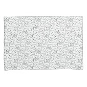 幸せな歯パターン 枕カバー (正面右)