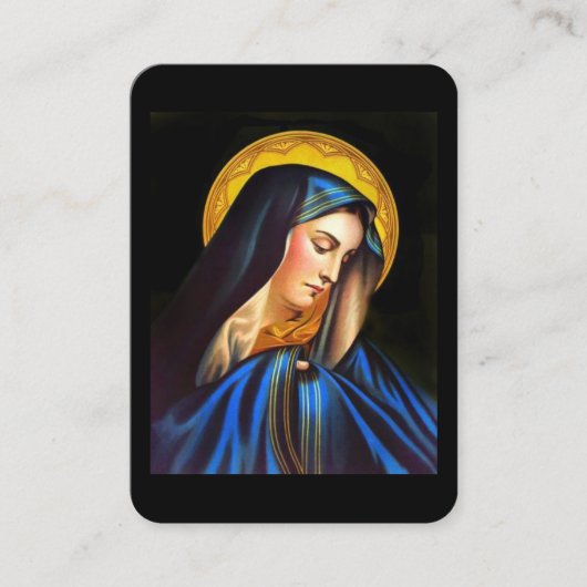 幸せな死の祈りの言葉カードのためのメアリーへの祈りの言葉 名刺 (正面)