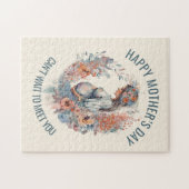 幸せな母の日お母さんになるフローラ水色 ジグソーパズル (横)