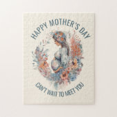 幸せな母の日お母さんになるフローラ水色 ジグソーパズル (縦)