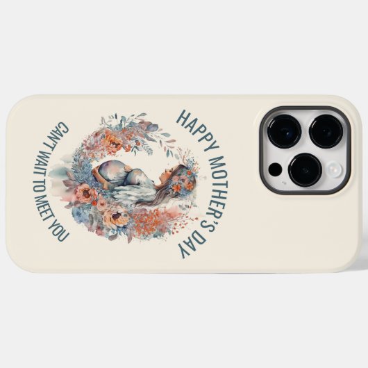 幸せな母の日お母さんになるフローラ水色 Case-Mate iPhoneケース (裏面 (横))