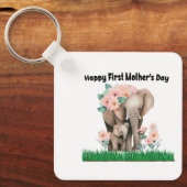 幸せな母の日かわいい象 キーホルダー (正面)