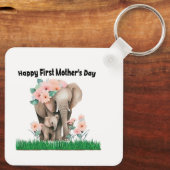 幸せな母の日かわいい象 キーホルダー (裏面)