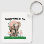 幸せな母の日かわいい象 キーホルダー (裏面)