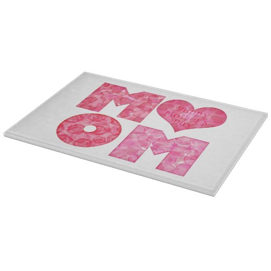 幸せな母の日のお母さんのアルファベット カッティングボード (角)